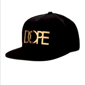 DOPE Gold Logo New Era Fitted Black size 7 1/2